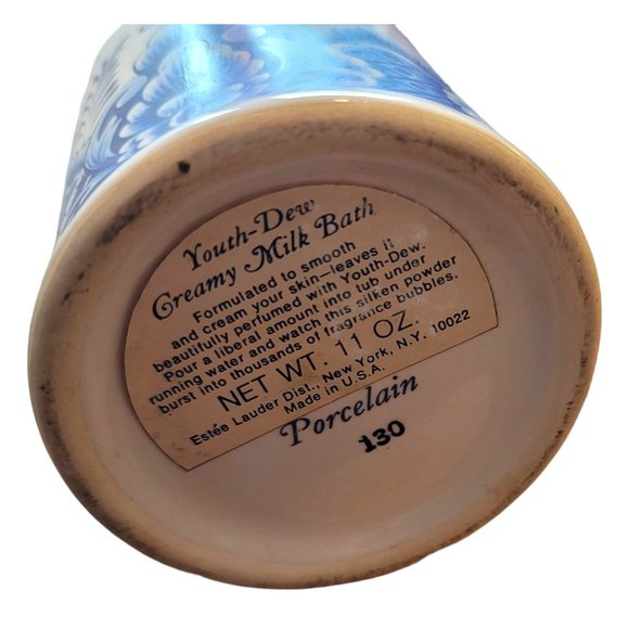 Blue and White Lidded Jar Floral Ceramic Cork Stopper DH683 - Picture 5 of 6